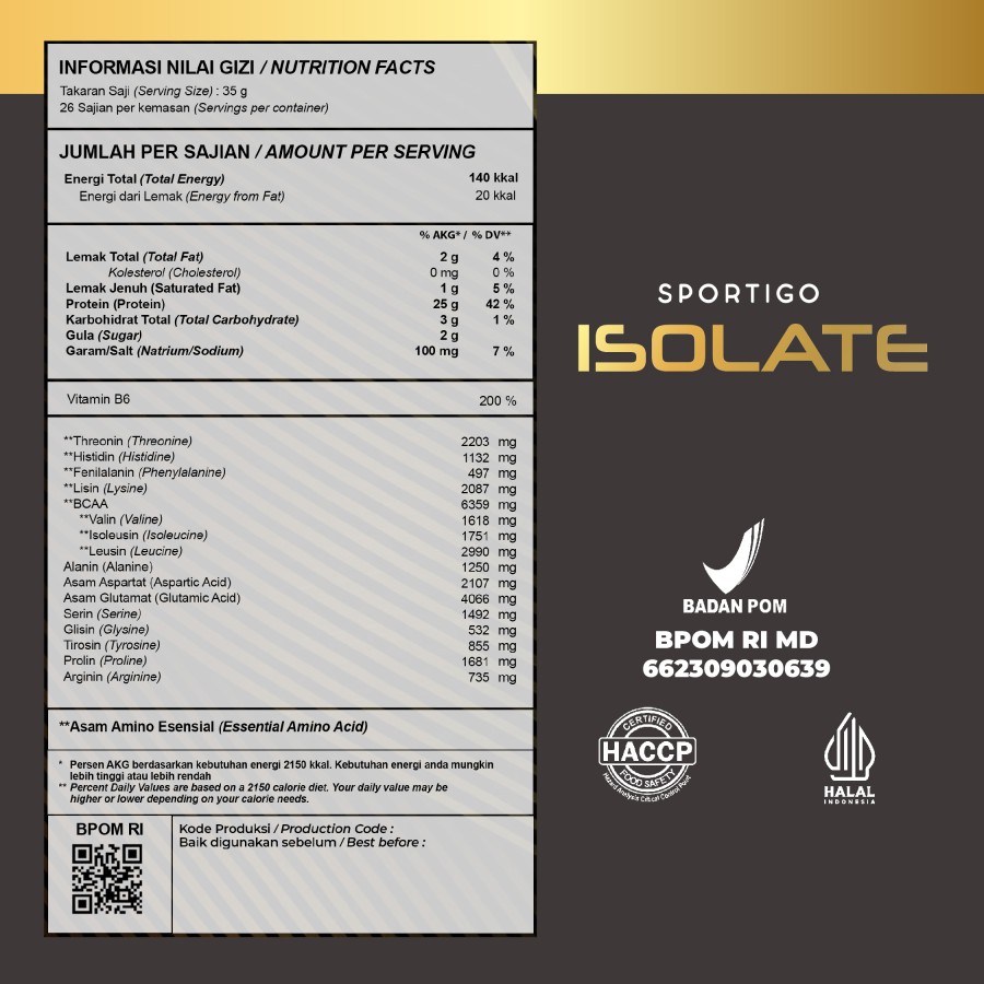 Sportigo Whey Protein Isolate 2lbs Image 2