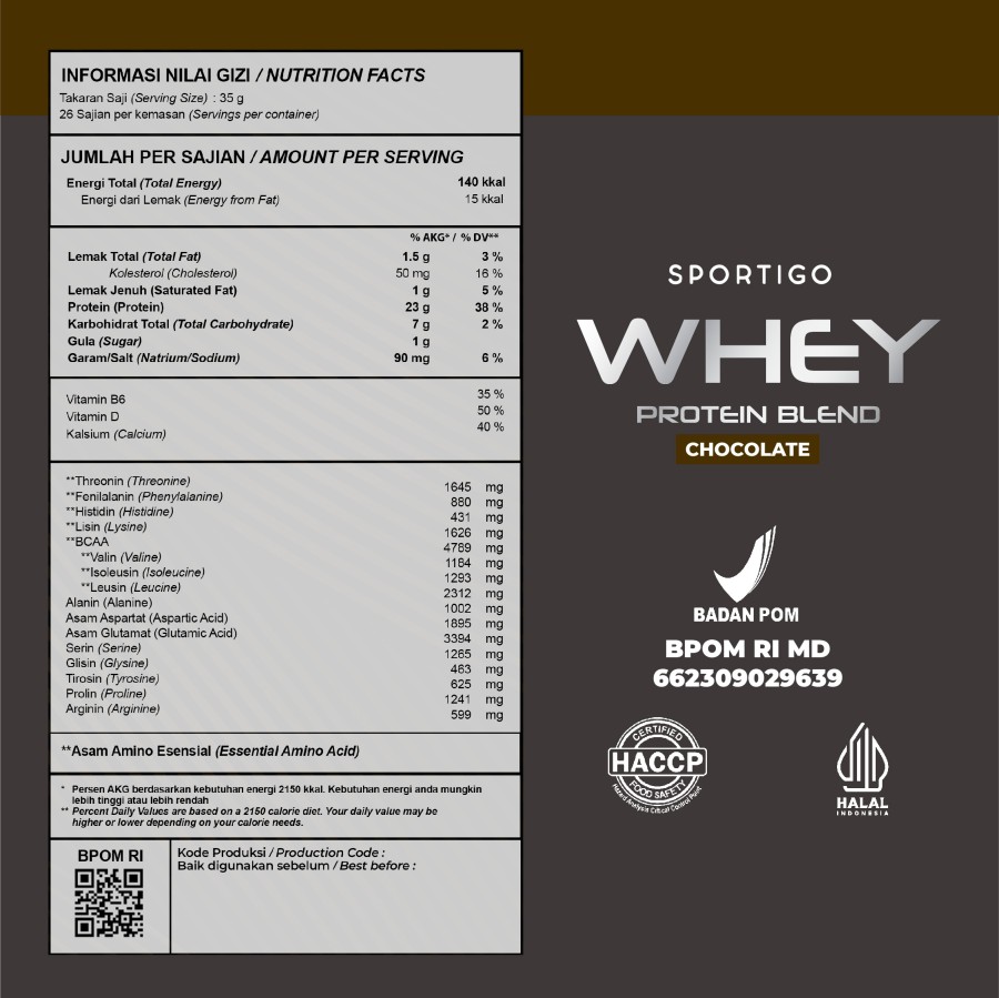 Sportigo Whey Protein Blend Chocolate Description 2